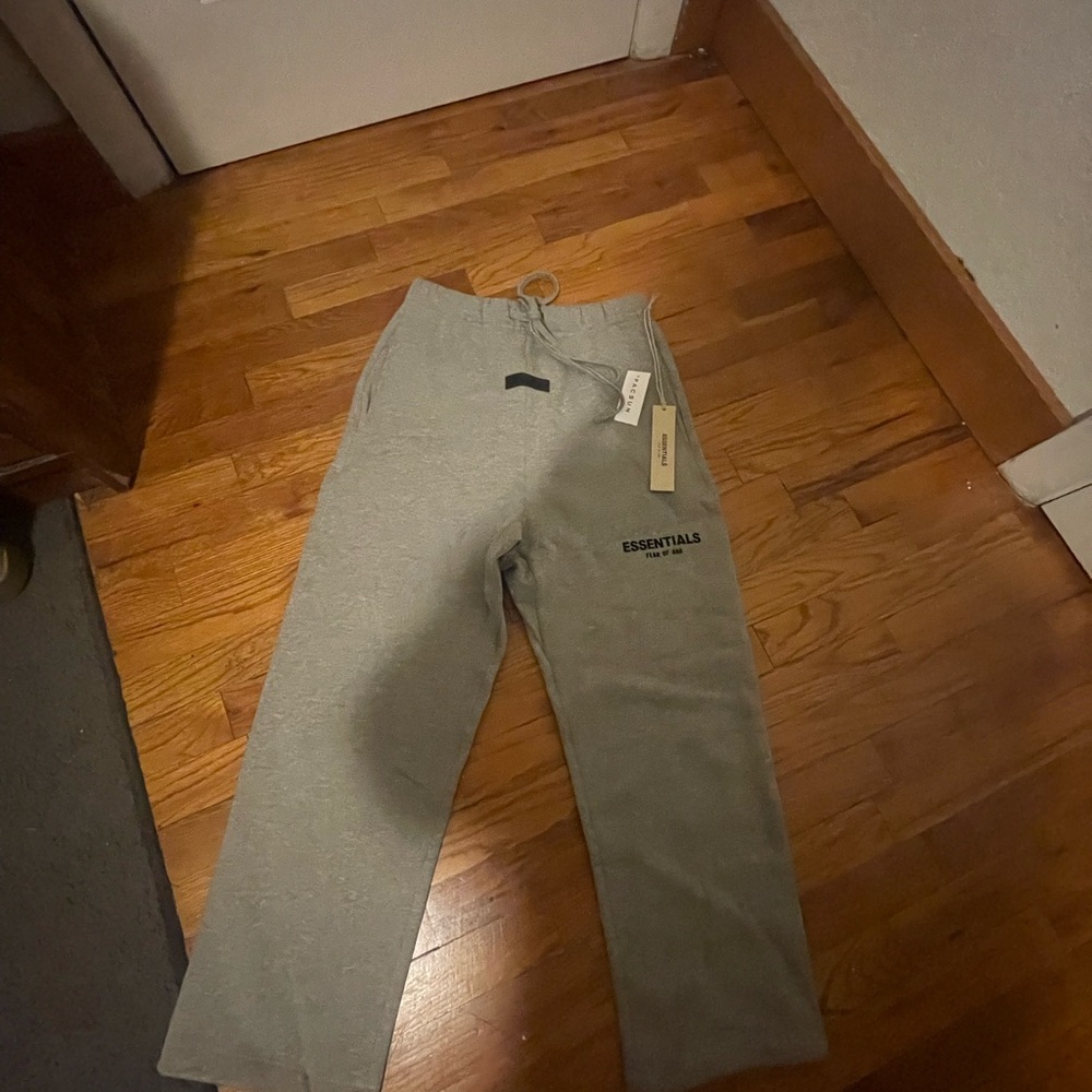 Essentials Light Grey Drawstring Sweatpants - image 1